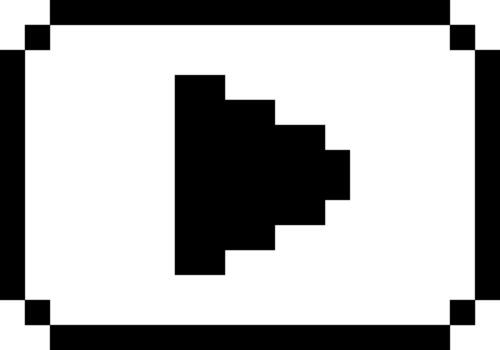 Pixelated Play Button Icon Representing Playback and Media Control on a White Background vector