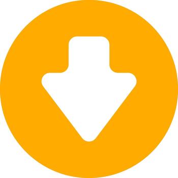 Orange Circle with White Down Arrow Symbol Sign of Direction and Navigation Guidance vector