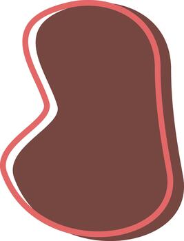 Abstract Brown Blob with Coral Outline on White Background vector