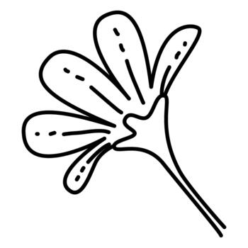 curvo pétalo floral línea Arte con dinámica movimiento y dibujado a mano botánico estilo adecuado para patrones y logotipos vector