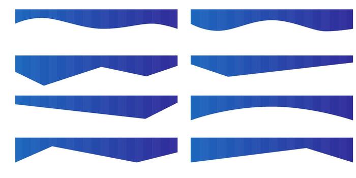 Modern wave and curve divider shapes for app headers or banners, with clean lines for web page layout and simple section borders in a stylish graphic design. vector