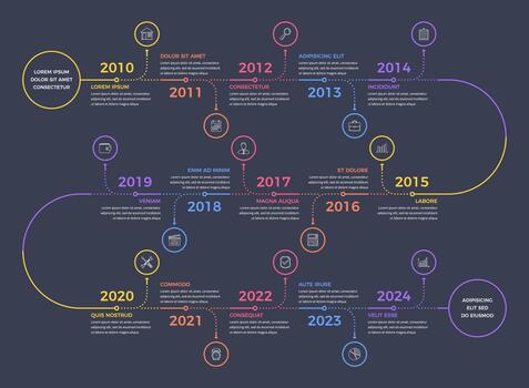 Timeline - infographic template with 15 elements with place for your icons and text vector