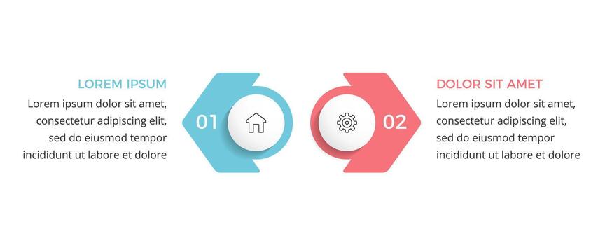 Infographic template with two options with arrows vector