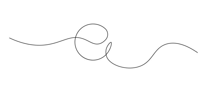 Minimalist Round Shape in Continuous One Line Art. Abstract Circular Black Linear Illustration on White Background vector