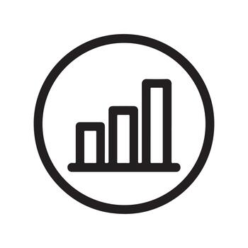 Simple business growth bar chart icon symbol representing positive financial trends and data analysis insights vector