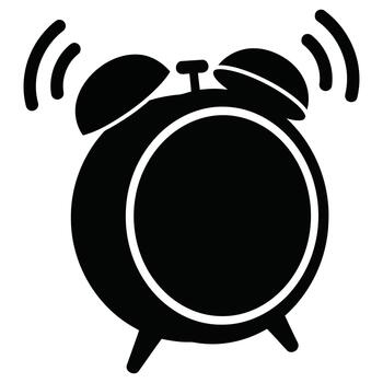 An alarm clock with a white background vector
