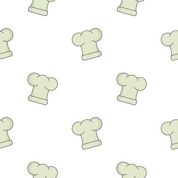 hand drawn seamless pattern of chef's hats in colored version vector