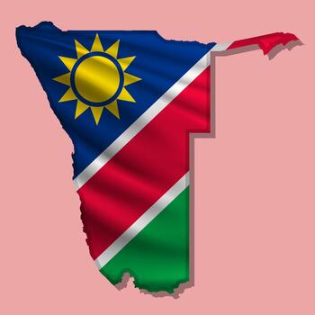 flag Namibia in the form of a map vector