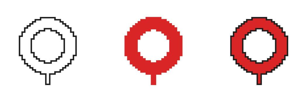 Map Pointer Location Marker Pixelated Icon Set. Pixel Art Symbol Collection of GPS Drop Navigation Destination Pin. Illustration vector