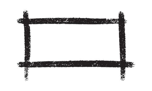 Hand drawn rectangle border with grunge crayon texture and distorted rough pencil doodle edges. vector