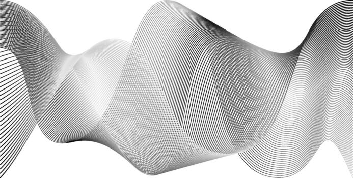 Abstract line waves. Wind air flow pattern undulate curves. Science tech swirls with thin twisted connected vibration simple grid. or certificate background vector