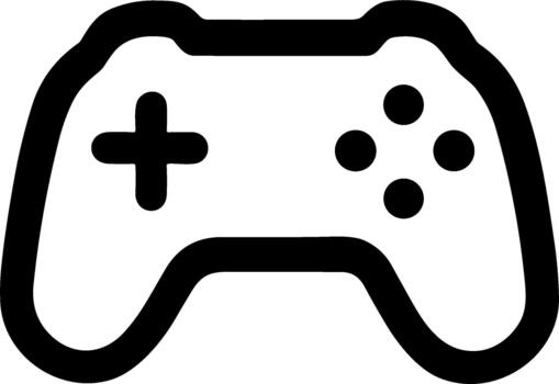 Minimalist black outline icon of a game controller. vector