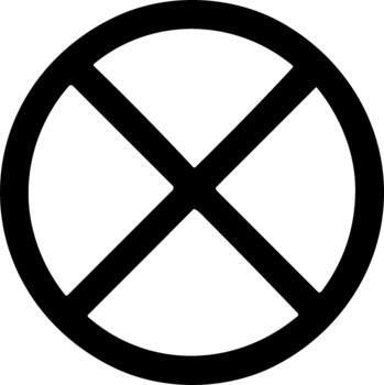 Black circle with a cross inside symbol isolated on a white background. vector