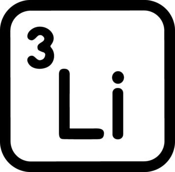 Lithium chemical element icon with atomic number 3. vector