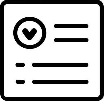 Minimalist line icon of a completed task list or form. vector
