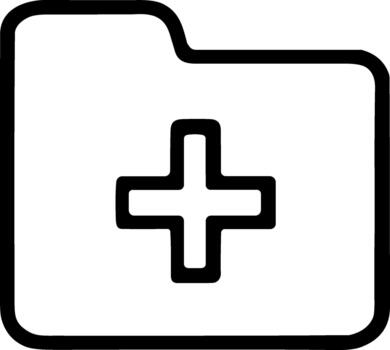 sencillo negro línea icono para agregando un nuevo carpeta o directorio. vector