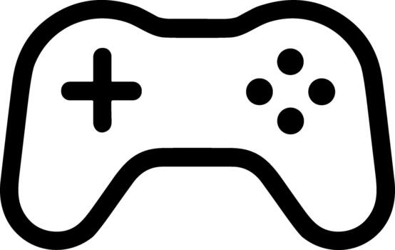Classic game controller icon in a simple line art style. vector