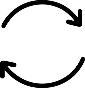 Hand drawn circular arrows representing a refresh or reload symbol. vector