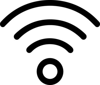 Black Wi-Fi signal icon for wireless internet connection. vector