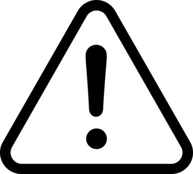 Monochrome warning triangle icon with an exclamation mark. vector