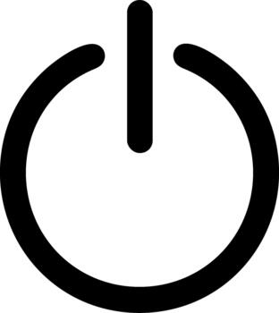 Simple black power button icon on a white background. vector