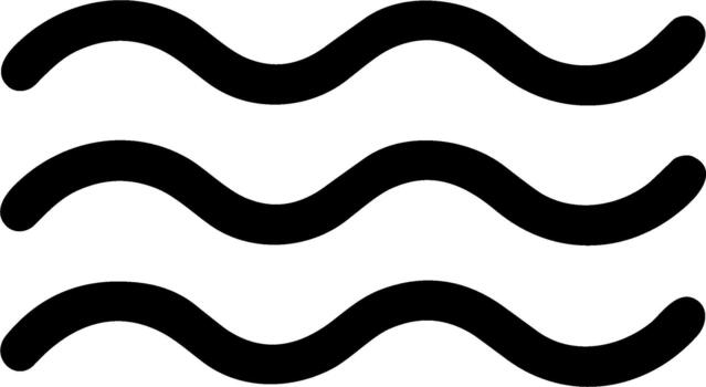 minimalista agua ola símbolo con Tres ondulado líneas aislado en un blanco antecedentes. vector