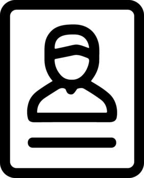 Simple line icon of a user profile or identification card. vector