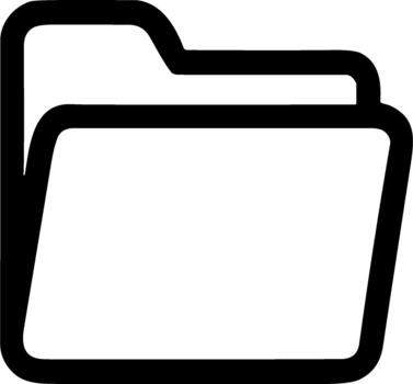 Simple black outline folder icon for file organization. vector