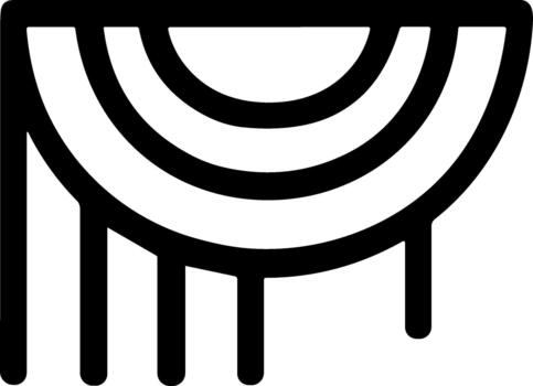 resumen geométrico símbolo con concéntrico semicírculos y vertical líneas. vector