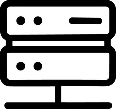 minimalista negro línea icono de un computadora servidor o base de datos. vector