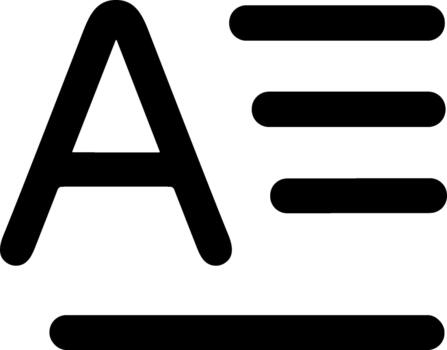 Text formatting icon with letter A and paragraph lines symbol. vector