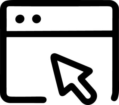 minimalista línea icono de un navegador ventana y cursor flecha. vector