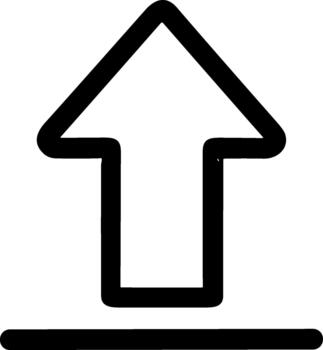 sencillo negro contorno subir flecha icono en un blanco antecedentes. vector