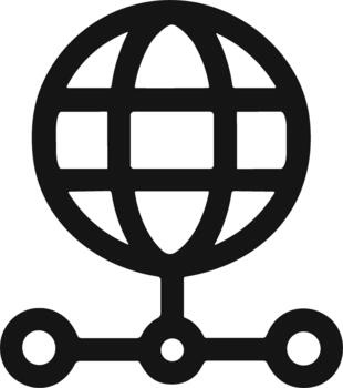 sencillo negro icono representando global red y Internet conectividad. vector