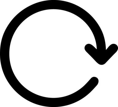 Simple black circular arrow icon for refresh and reload. vector