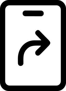 Mobile phone share function simple line icon . vector