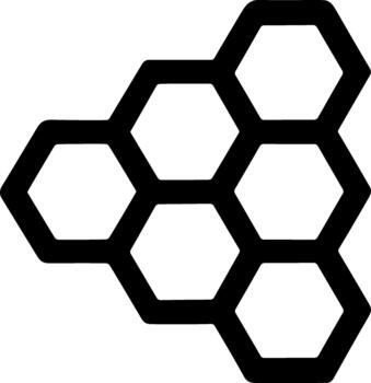Black outline honeycomb structure geometric pattern icon. vector