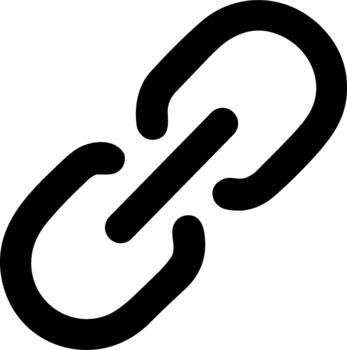 sencillo negro cadena enlace icono para conexión y hipervínculos. vector