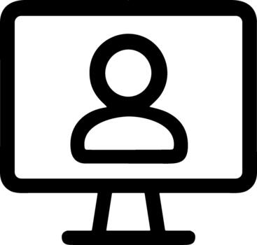 minimalista usuario cuenta icono desplegado en un escritorio computadora pantalla. vector