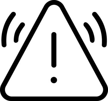 Vibrating alert symbol with an exclamation point inside a triangle. vector