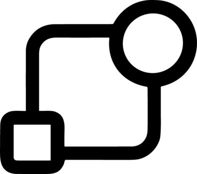 minimalista ruta icono demostración un camino desde un cuadrado a un círculo. vector