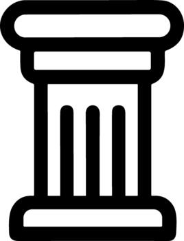 Classical architectural column pillar simple line art icon. vector