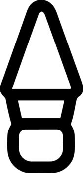 Simple black outline icon of an upward pointing arrowhead or cursor. vector