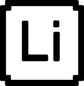Pixel art icon of the letters Li in a square frame. vector