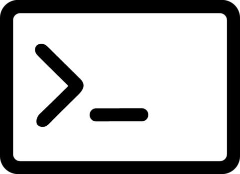 minimalista mando línea interfaz terminal ventana icono. vector