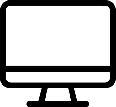 sencillo negro línea icono de un escritorio computadora monitor contorno vector