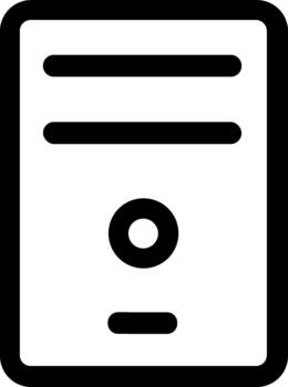 Simple line icon of a desktop computer tower case. vector