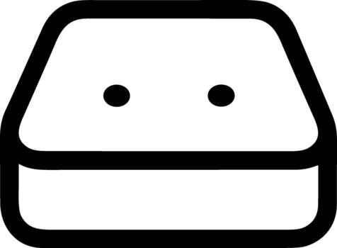 Minimalist line art icon of a computer hard drive vector