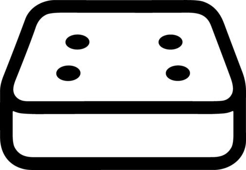 monocromo línea Arte icono de un cuatro pernos edificio bloquear juguete. vector