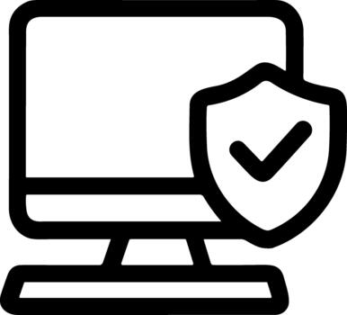 seguro computadora sistema con proteger y marca de verificación icono. vector